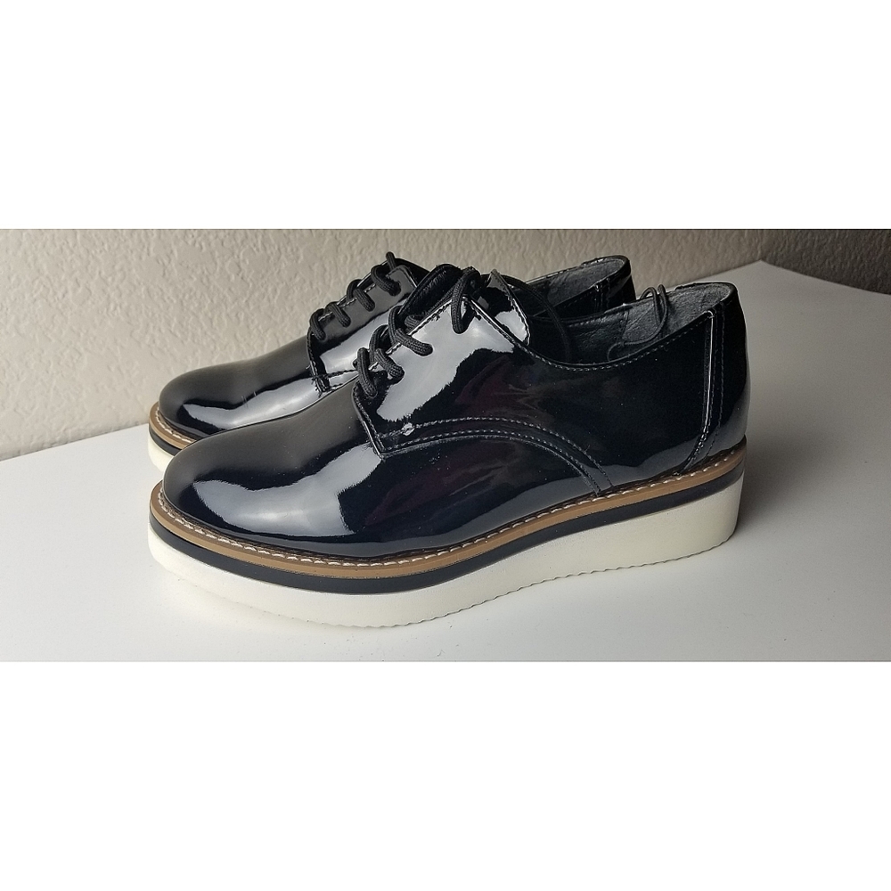 New Steven Madden Black Oxford Platform Shoes